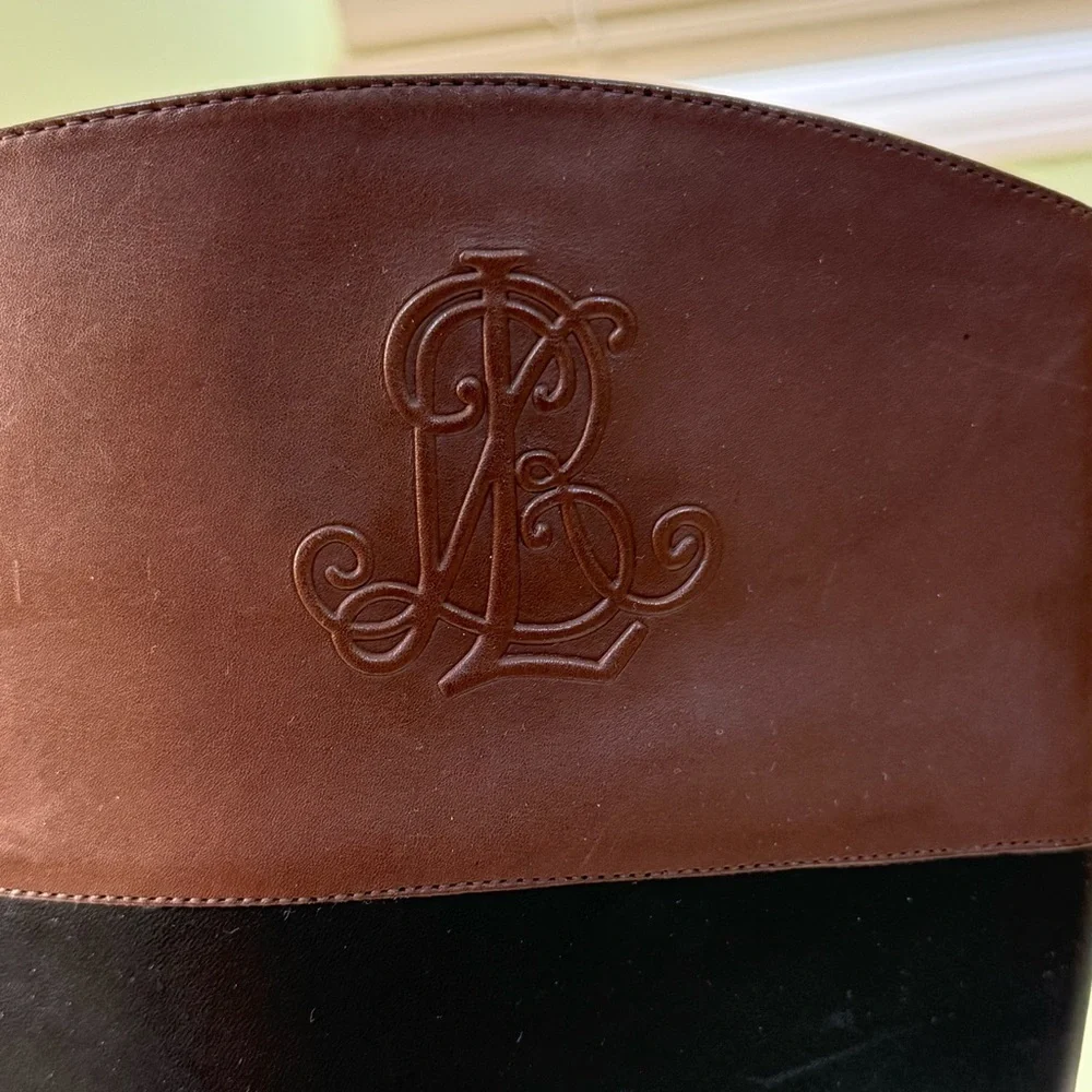 Like New Ralph Lauren Madisen leather riding boots moto woman 6B almond toe